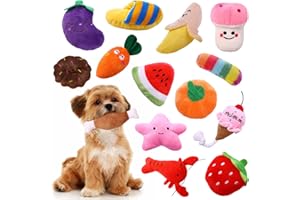 Kuoser 14 Pack Jouets Grinçants pour Chiens, Ensemble de Jouets à Mâcher en Peluche pour Chiot Doux et Durable pour Petits Chiens de Taille Moyenne, Jouets Interactifs pour Animaux