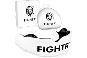 FIGHTR® Premium Protector bucal – respiración Ideal & fácil de Ajustar, protección Dental Deportiva para Boxeo, MMA, Muay Thai, Hockey y Deportes de Lucha, Incluye Caja higiénica