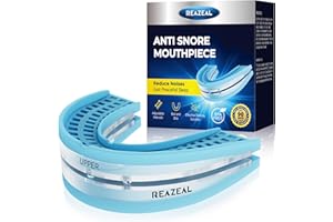 REAZEAL Anti Snoring Devices for Quiet Sleep: Snoring Aids for Men & Women - Adjustable Anti-Snoring Mouthpiece with One Replacement for Travel & Home Use
