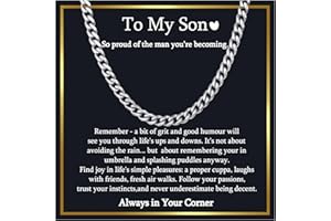 RANKEEF 5mm Men's Cuban Link Chain Necklace, Stainless Steel Gift for Men Him, Son, Dad, Boyfriend for Birthday, Christmas, Fathers Day