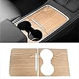 ELECDON Model Y Wood Center Console Wrap for Tesla Model 3 Model Y 2021 2022 Protective Tesla Model 3 Console Cover Kit Interior Decoration with Installation Tools (Wood Grain)