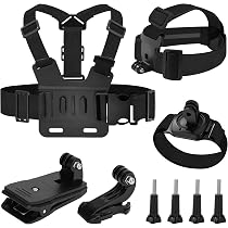 Kit Accessoires GoPro 9-en-1 - Harnais Poitrine, Tête, Poignet | Compatible Hero 8/7/6/5