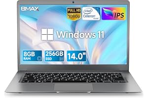BMAX PC Portatile 14 Pollici Notebook S14, 8GB RAM 256GB SSD Expansion 1TB Computer Portatile Intel N4100 Laptop Windows 11 Pro FHD 1920x1080 2.4G/5G WiFi, Mini HDMI, BT4.2, USB3.0