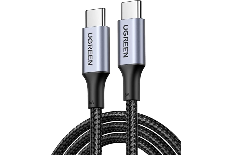 UGREEN USB C Cable 2M, Braided 100W Power Delivery PD Super Fast Charge Cable USB C to Type C for iPhone 15/16/17 pro max, iP