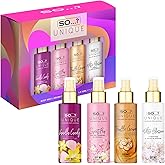 So…? Unique Mini Mist Womens Gift Set with Vanilla Candy, Sweet Pea, Truffle Cream, & Cashmere, Body Mist Fragrance Spray Set