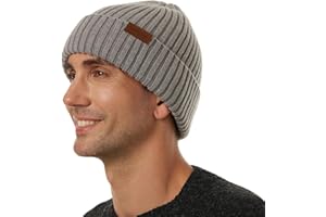 ineepor Gorro Invierno Hombre Mujer Lana Merina Gorras de Punto Corto Beanie Hat Unisex Cálido Forro Polar Suave