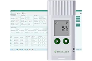 FRESHLIANCE FOCUS ON FRESH AND SAFE LIFE ONLY Freshliance USB-Datenlogger für Temperatur und Luftfeuchtigkeit, wiederverwendbarer Temperatur- und Luftfeuchtigkeitsrekorder mit PDF- oder CSV-Bericht, 35.000 Punkte, hohe Genauigkeit, TagPlus-TH