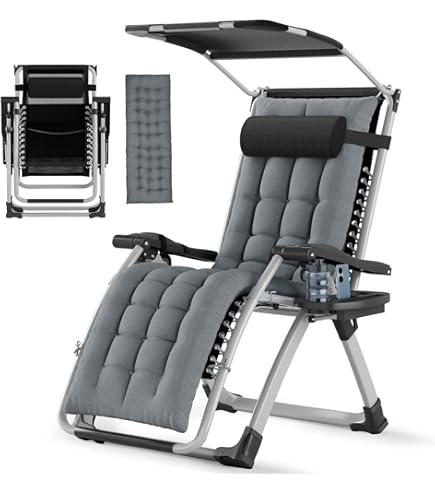 Zero Gravity Liegestuhl Klappbar - Gartenliege Mit Polster & Getränkehalter