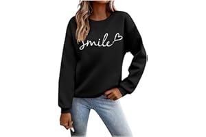 GENERIC jumpers for women uk Fall Long Sleeve Shirts Ladies 2025 Crew Neck Fashion Hoodies Casual Long Sweatshirt Tops Sweaters Winter Casual Outwear Pullover Outfits
