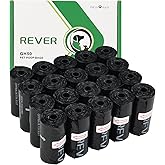 REVER GH50, Bolsas Caca Perro 300 Unidades, Bolsa Extra Gruesas para Excrementos de Perros, Sin Fragancia, 33 x 23 cm, 20 Rol