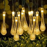 light home G&uuml;neş Enerjili Dize Işıklar Su Ge&ccedil;irmez, 7 m /50 LED 8 Mod Kristal Su Damlası Veranda i&ccedil;in, Bah&ccedil;e G&uuml;neş K&uuml;resi Per