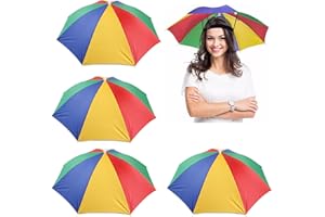 ALLESHELFER Regenschirms Hut 5 Stück, Faltbar Regenschirm Kopf, RegenschirmHut Erwachsene, Regenschirm für Auf Kopf, Regenschirmhut für Radfahren Angeln Gartenarbeit Camping Wandern Outdoor Aktivitäten