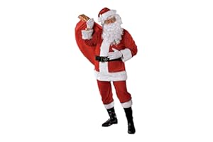 Rubies Disfraz Papa Noel Premium para Adultos, Traje Completo con Barba, Talla única, Oficial Rubies para Navidad, Celebraciones, Fiestas
