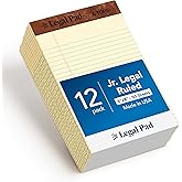 TOPS 12,7 x 20,3 cm Yasal Bloknotlar, 12&rsquo;li Paket, The Legal Pad Markası, Dar &Ccedil;izgili, Sarı Kağıt, Her Yazı Bloknotunda 50 Ya