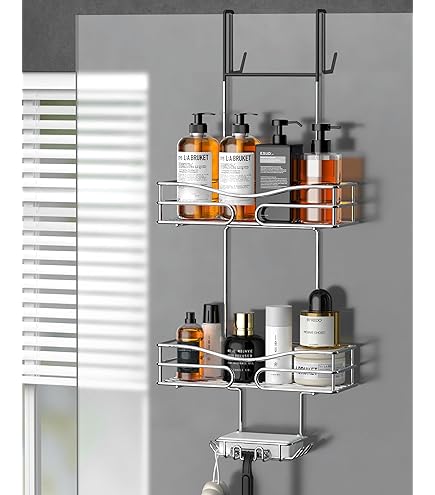 Mensola Doccia Senza Foratura JOCKCARAS - 2 Cesti In Acciaio Inox Per Shampoo, Ganci Per Vetro - Foto 9