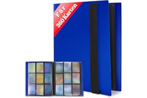 JUSONEY Karty zbierające Album - Z360 Kieszenie 20 Pages Pro 9 Kieszenie z wodoodporną niebieską okładką książki,Idealne do zbierania kart dla MTG Magic,Do dopasowania Atta (niebieski)