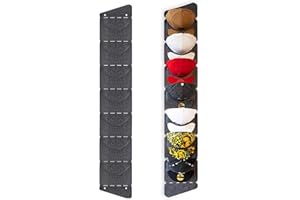 CANCYCC Support mural pour casquettes de baseball - Pliable - Avec 7 poches - Organiseur de rangement pour casquettes de baseball