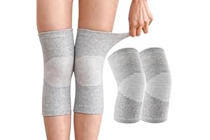 LEIKEDUN Genouillères en Bambou,2PCS Genouillère de Sport pour Homme Femme,Genouillère Arthrose Genou,Genouillère Élastique Respirant,Genouillère de Compression pour Course à Pied et Entraînement (Gris, XL)