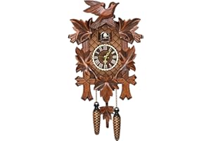 BEAHING Cuckoo Clock with Working Bird Pendulum Wall Clock Wooden Cuckoo Clocks for Wall Coo Coo Clock with Night Mode for Living Room Bedroom Housewarming Gifts, Cuckoo Clock