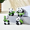 CraftVatika Panda Set Combo of 4 for Table Home Decor, Valentine Panda Miniature Unique Gifts for Boyfriend and Girlfriend Resin Panda Miniature Valentine Decoration Items (4 Pieces, Multicolor)
