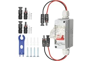 BuyWeek 1 en 1 Fuera PV DC Interruptor de Aislamiento Caja combinadora Solar Impermeable al Aire Libre 500V 32A IP65 Seccionador PV impermeablepara Sistema Solar