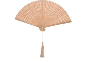 Homoyoyo Bambus Handfächer Vintage Fan: Bambus-Faltfächer mit Fransen Holz kleinHand Fan Hochzeit Bridal Party gefallen für Hochzeit Tanzdekoration Braut Party Tanz