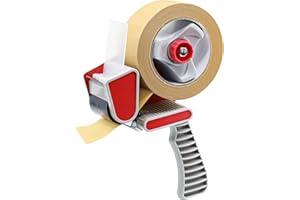 KLEBASTO Paketbandabroller | Handabroller für Packbänder bis 50mm Breite | Klebebandabroller für Paketklebeband