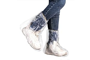 PSYQTSUARY 10 Paare Wasserdichte Regenschuh Abdeckungen mit Gummizug, Einweg Stiefelüberzieher für Männer und Frauen, Transparenter Überziehschuhe Wasserdichte Rutschfeste für Outdoor Camping