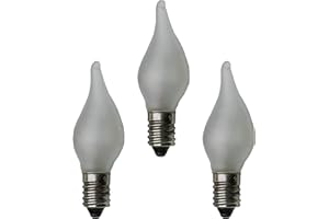 ‎HELLUM hellum Ersatz-Kerzen für Schwibbogen, 3 Stück 12V 3W Riffelkerze für Weihnachtsbaum Kerzen Lichterketten innen mit 20 Brennstellen, Birnen für Lichterbogen E10/ 12V/ 3W/ 22 Lumen 921533