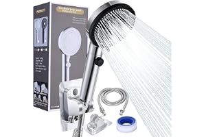 LETOUR Stainless Steel Handheld Shower Head Set, 5.12in, 3 Spray Settings Wall-Mounted ABS Chrome Finish with Silicone Nozzles – Ideal for Hotels & Home Bathrooms