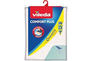 Vileda Comfort Plus Ironing Board Cover, 3-Layer System, High Stability, Universal Size (30-45 x 110-130 cm)