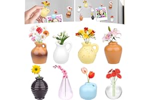 PIPIHOME 8 Stück Mini Vasen Magnete Kühlschrank, Kühlschrank Magnete Set, Süße Lustige kühlschrankmagnete, DIY Kleine Vase Magnete Bunt Geeignet für Kühlschrankzubehör, Küche, Büro Dekoration