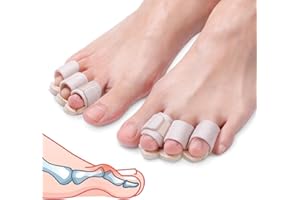 Pozpo Tech Hammer Toe Straightener Corrector Splint Brace for Women fit 2nd 3rd and 4th Toes - (M-Beige) - 1 Pair