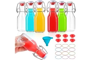 EkkoVla 6 Pack 120ml Swing Top Glass Bottles, 4 oz Flip Top Brewing Bottles with Airtight Rubber Seal Flip Caps for Kombucha, Beverages, Oil, Beer, Kefir, Vinegar, Wine