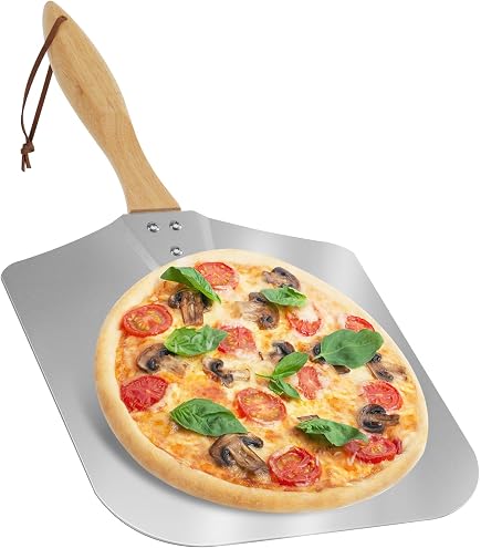 Pala Per Pizza In Acciaio Inox Con Manico In Plastica – Vassoio Rotondo Da 25,4 Cm Per Pizze, Pane, Dolci, Forno A Legna, Resistente Al Calore