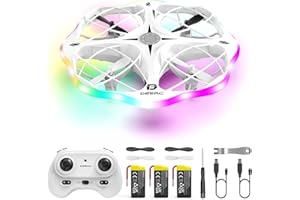 DEERC D13 Mini Drone for Kids with Obstacle Avoidance, 6 Lighting LED Modes, Easy Small UFO Toys with 3 Batteries Longer Flight Time, Throw to Go, 3D Flips, Birthday Gift for 6-12 Year Old Boys Girls