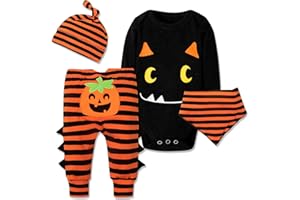 Puluole Costume Halloween Neonato - Vestito Zucca, Tutina, Pagliaccetto, My First Halloween, Abito, Completino