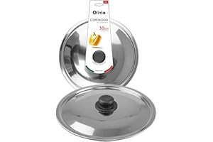 IPEA Couvercle pour Poêle ou Casserole en Acier Inoxydable – 18/20 / 22/24 / 26/28 / 30 cm – Couvercle Rond Universel avec Pommeau pour Poêles de Cuisine et Casseroles – Lavable au Lave-Vaisselle