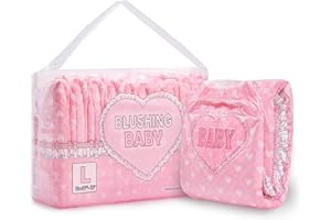 LittleForBig 5500-5800 ml Couche Adulte Imprimée 10 Pièces - Blushing Baby (L)