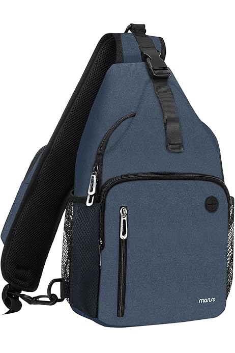 Zaino Monospalla Uomo FANDARE - Con USB, Foro Auricolari, Design Army Green, Leggero E Multitasche