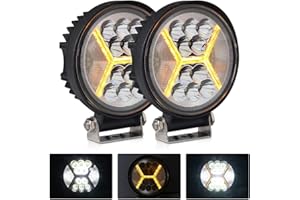 Antom 2Pcs Faros Led 4x4 Luz de Trabajo, Largo Alcance 132W Focos 12v para Tractor, Remolque, Furgoneta, Caravana, Barco