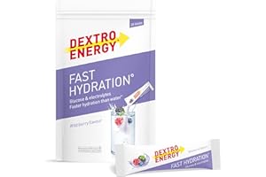 ‎DEXTRO ENERGY Dextro Energy Fast Hydration Wildberry - 25 Sticks - Elektrolyte Pulver Sticks mit Zink Zusatz zur optimalen Hydration für Sport und Recovery