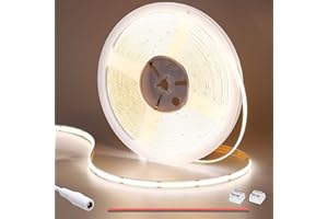 GOMING 24V 10M COB Ruban LED Blanc Naturel 4000K 312LED/M CRI 93+ Haute Luminosité 6300lm Non étanche Flexible Découpable Bande LED pour Maison Chambre Cuisine(Sans Alimentation)