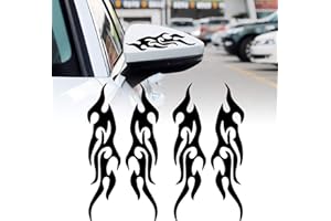 TOMALL 4 sztuki 19 cm, wodoodporne, odblaskowe naklejki winylowe do samochodów golfowych, ciężarówek SUV-ów, pojazdów terenowych, deskorolka (czarny)