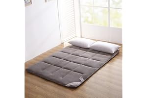GOBPKIL Futon Pieghevole portabile Materasso Tradizionale Giapponese futon Confortevole Futon Shiatsu,Yoga,Student Dormitory Tatami Materasso futon Mattress,Grigio,180x200cm