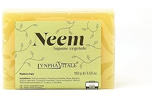 LYNPHA VITALE Sapone artigianale con olio di Neem al 20% - 100% naturale e vegetale - Sapone ideale per mani, viso e corpo – Consigliato per cani ed animali domestici