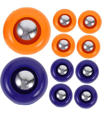 Lot De 32 Palets De Curling De Table – 16 Rouges + 16 Bleus – 23 Mm – Plastique Métal – Léger 13 G – Accessoire Baby-foot