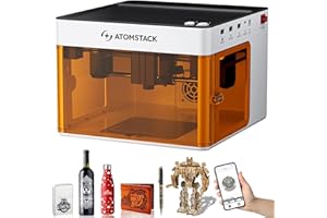 LEUKOLES ATOMSTACK P1 Enclosed Laser Engraver for Beginners, Portable Mini Laser Cutter, 5000mW Output Laser Cutting Machine, Laser Class 1, 10000mm/min Max Engraving Speed (Single Laser)