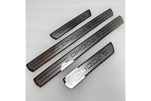 AFSNT 4 Pezzi Battitacco Auto per Chery Omoda 5 2022 2023 2024, Protezione Portiere Auto in Acciaio Inox Protezione Antigraffio per Pedale Accessori Auto