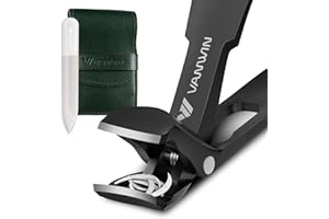 VANWIN Coupe-Ongles pour Seniors Ongles Épais, Coupe Ongle Pieds avec Tête Inclinée Améliorée Grande Ouverture Robuste avec Récupérateur pour Hommes et Femmes